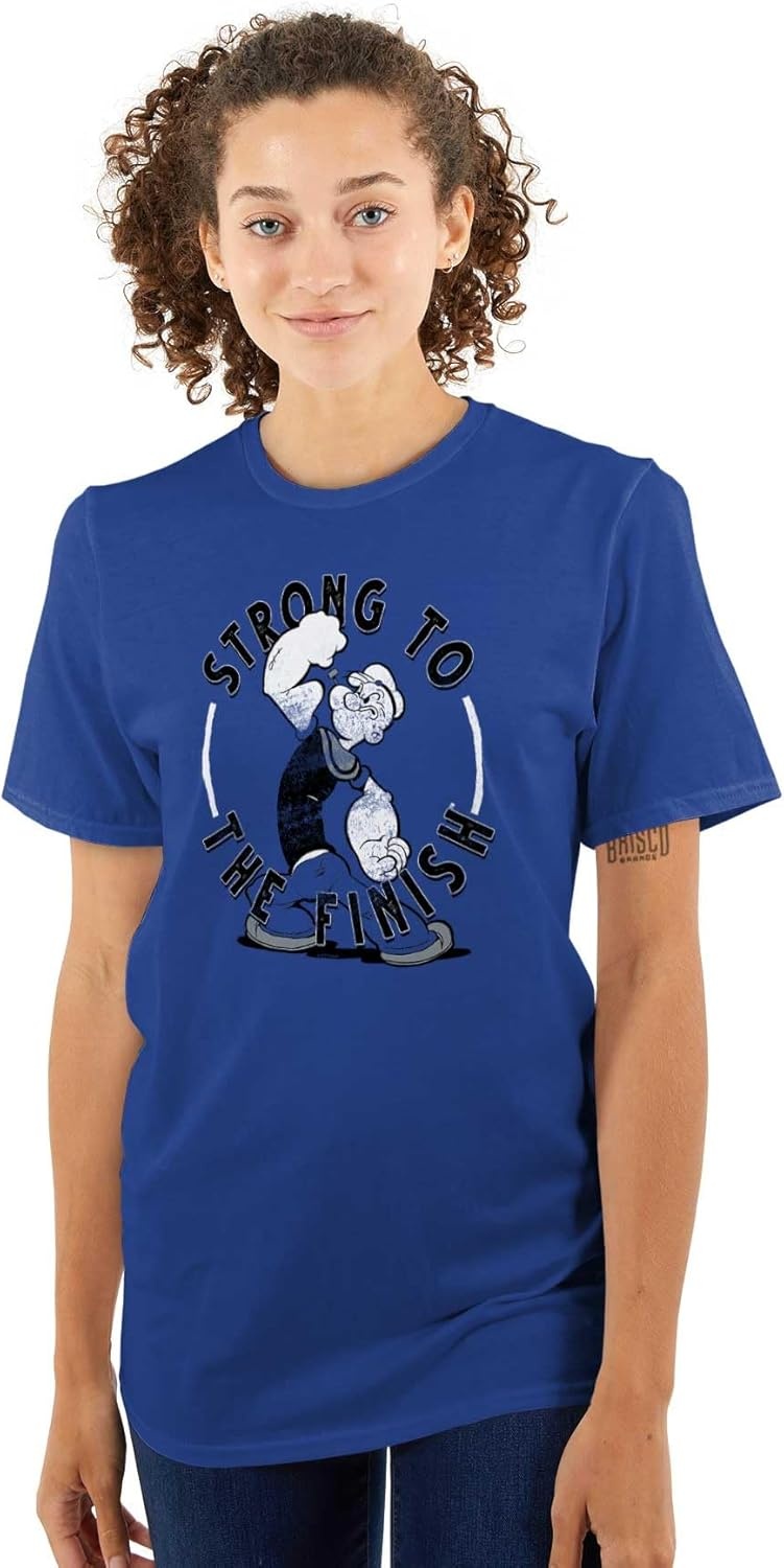 image:imageBrisco Brands Popeye Sailor Man Strong to Finish Graphic T Shirt Men or WomenRoyal