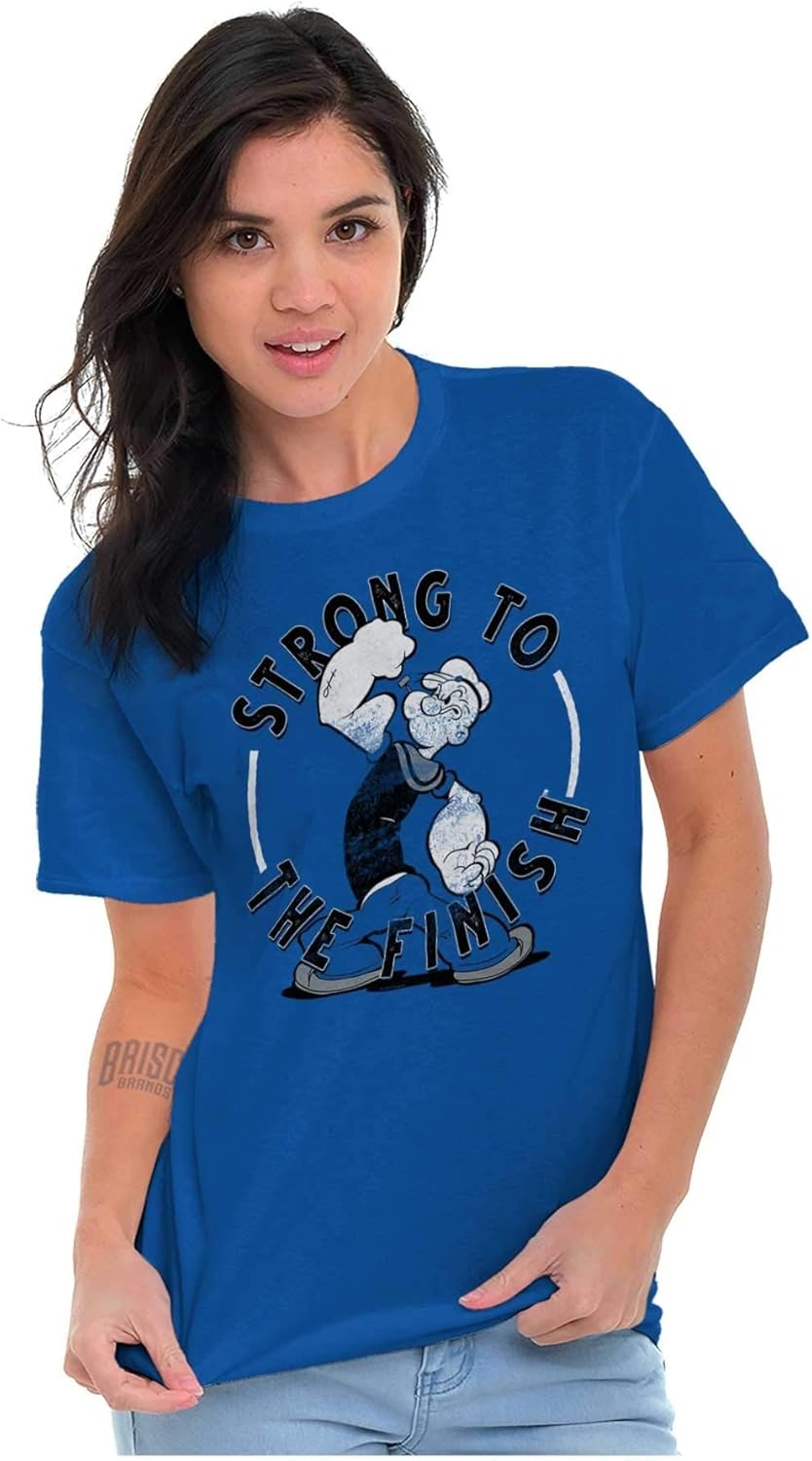 image:imageBrisco Brands Popeye Sailor Man Strong to Finish Graphic T Shirt Men or WomenRoyal