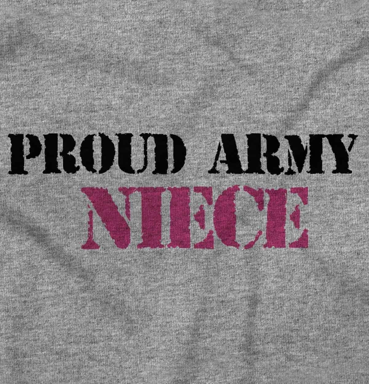image:imageBrisco Brands Proud Army Niece Military Family Baby Bodysuit Jumper GirlsHeather
