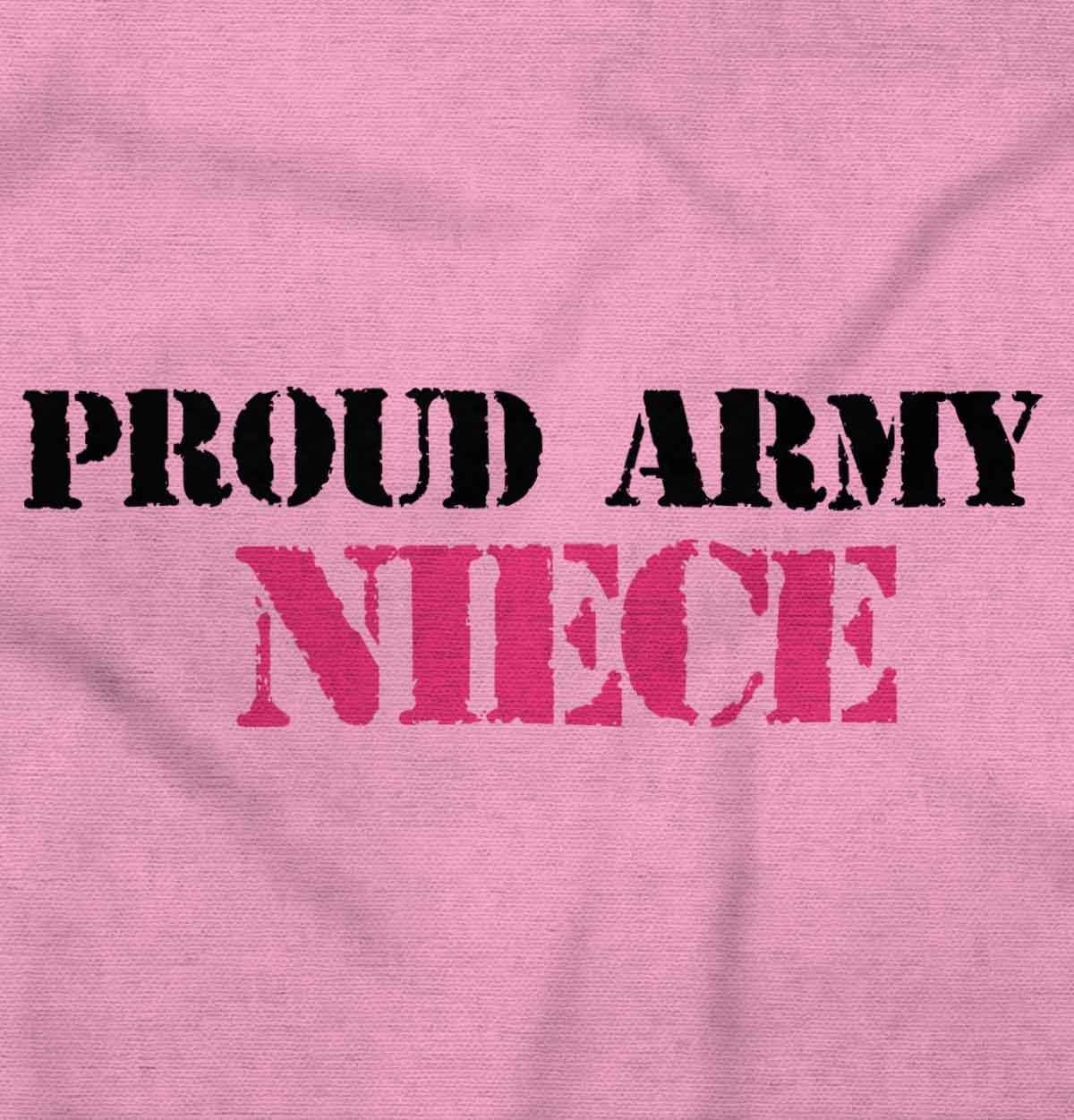 image:imageBrisco Brands Proud Army Niece Military Family Baby Bodysuit Jumper GirlsPink