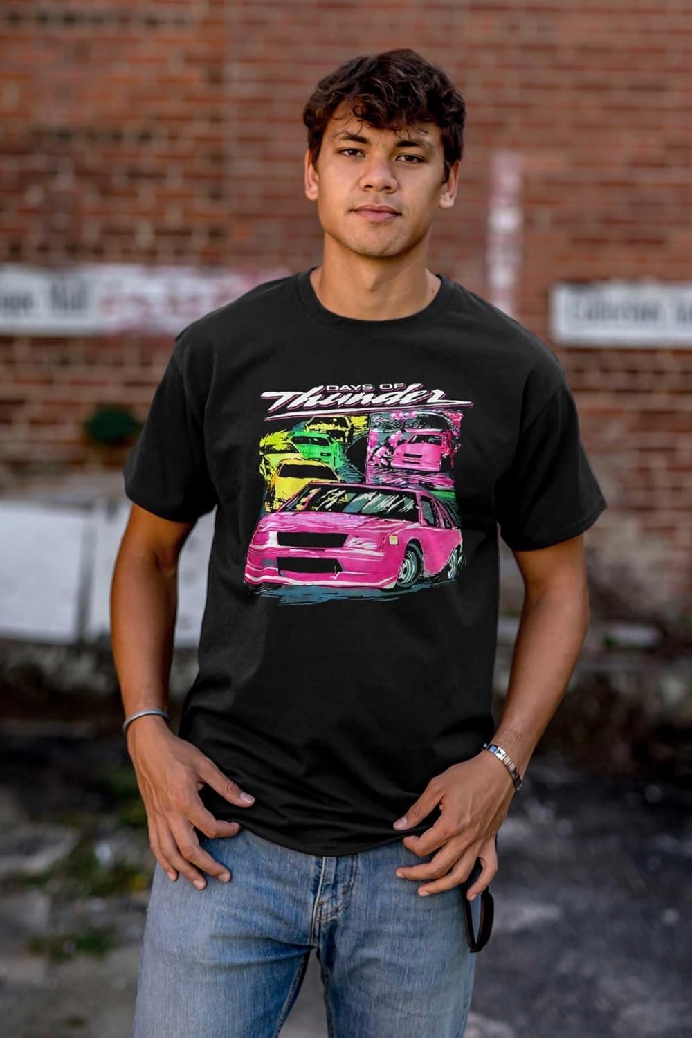 image:imageBrisco Brands Retro Days of Thunder Movie Racecar Mens Graphic T Shirt TeesBlack