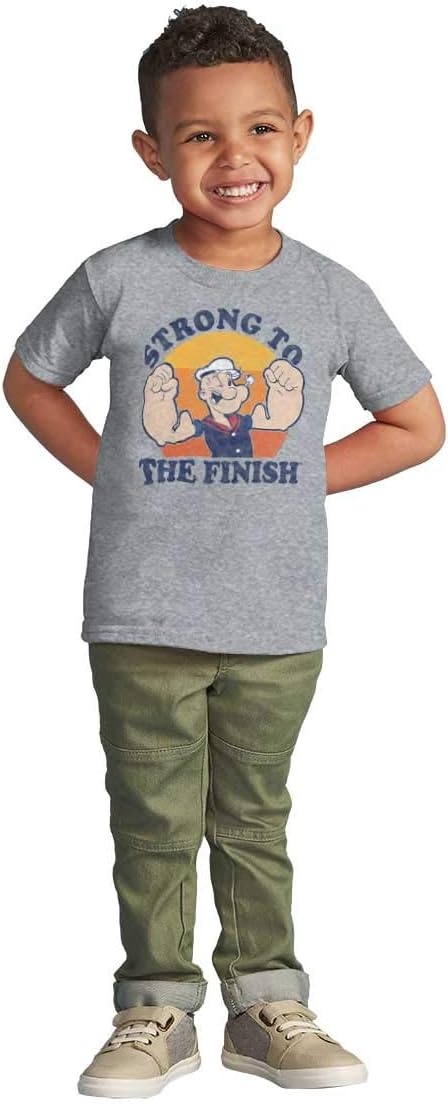 image:imageBrisco Brands Strong to The Finish Popeye Sailor Toddler Boy Girl T ShirtHeather