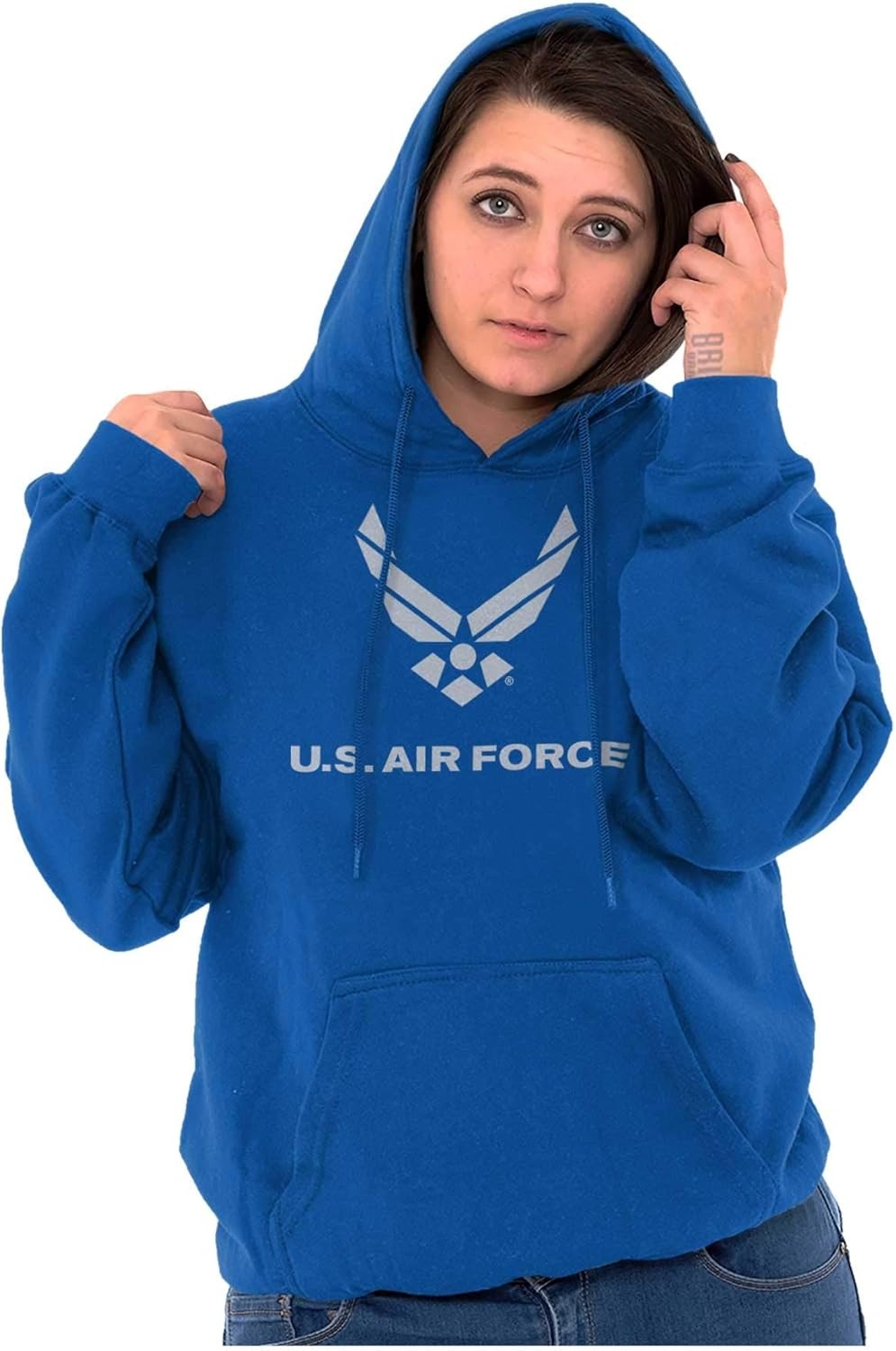 image:imageBrisco Brands US Air Force Symbol USAF Official Hoodie Sweatshirt Women MenRoyal