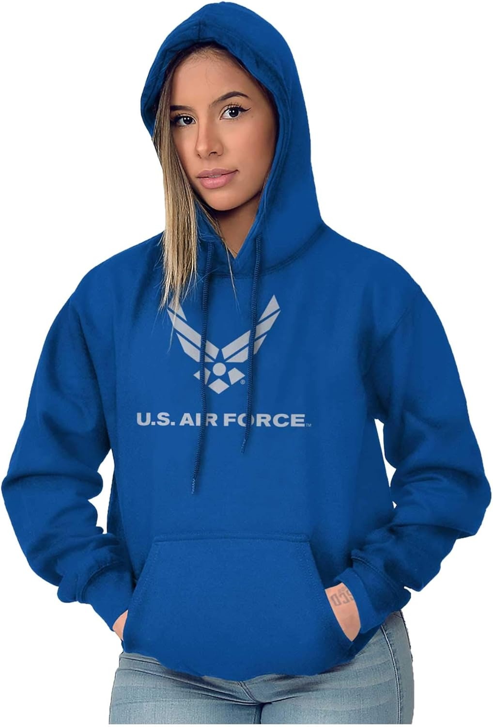 image:imageBrisco Brands US Air Force Symbol USAF Official Hoodie Sweatshirt Women MenRoyal