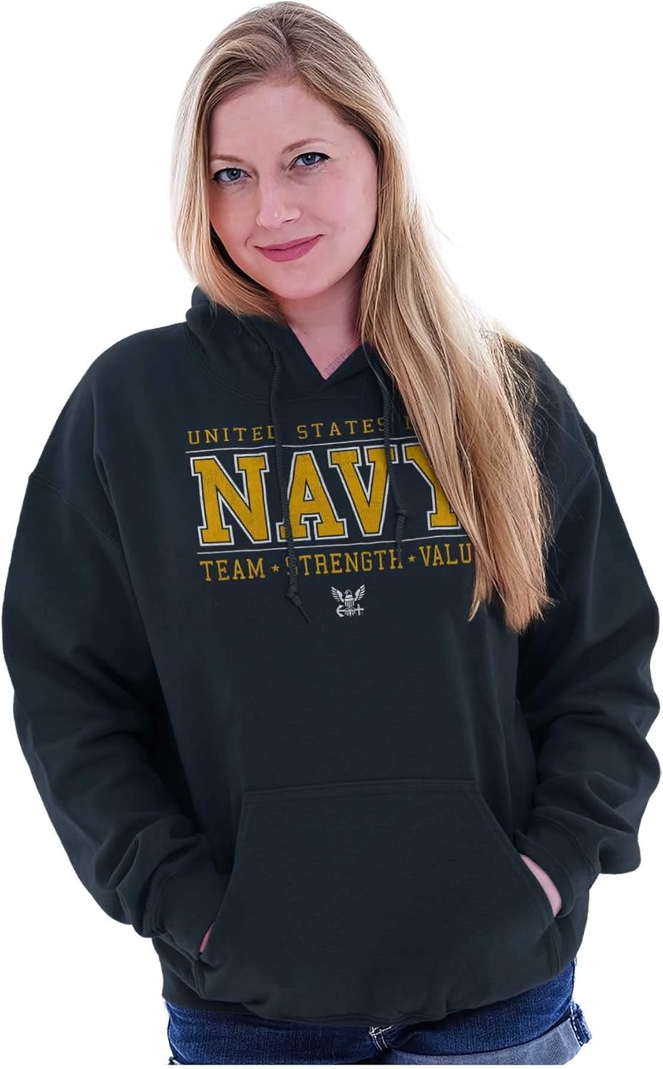 image:imageBrisco Brands US Navy Team Strength Value Hoodie Sweatshirt Women MenNavy