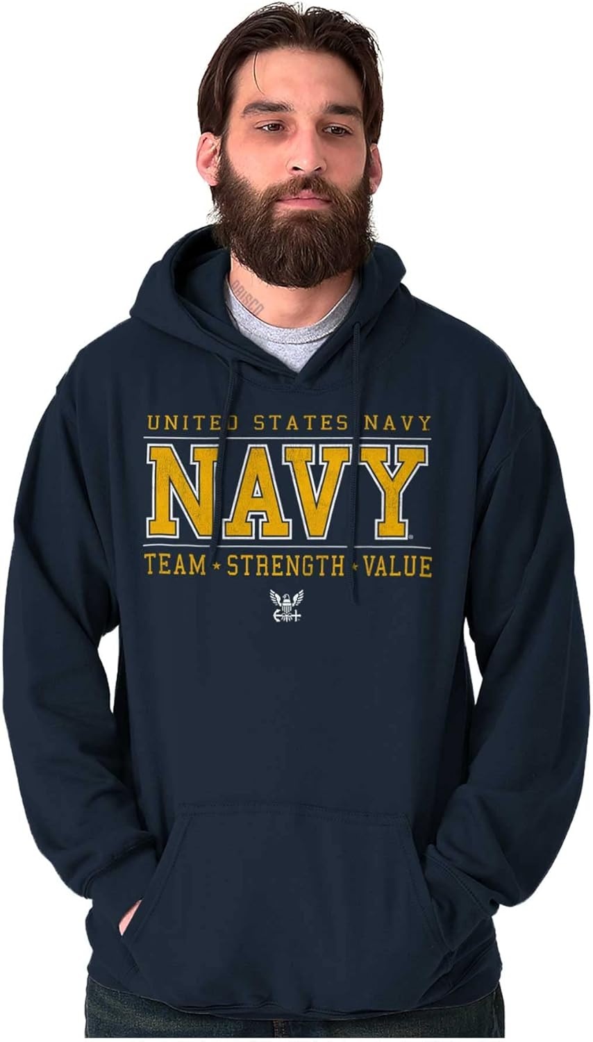 image:imageBrisco Brands US Navy Team Strength Value Hoodie Sweatshirt Women MenNavy