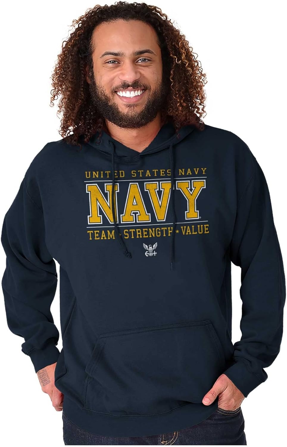 image:imageBrisco Brands US Navy Team Strength Value Hoodie Sweatshirt Women MenNavy