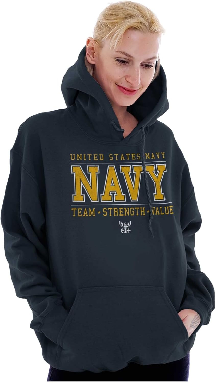 image:imageBrisco Brands US Navy Team Strength Value Hoodie Sweatshirt Women MenNavy