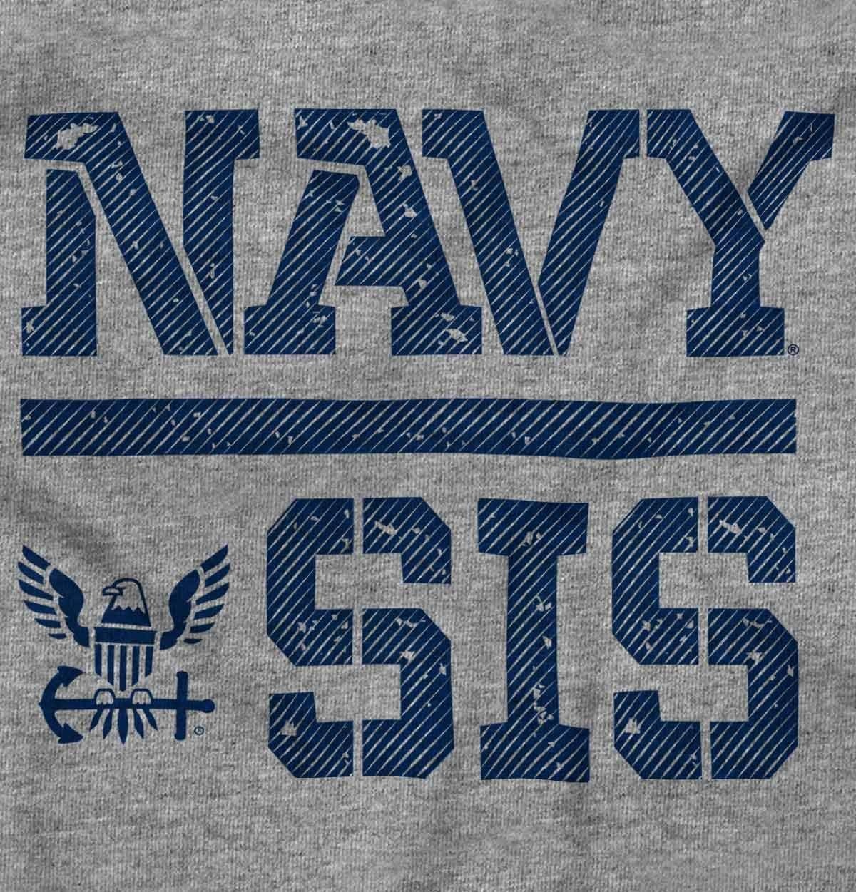image:imageBrisco Brands United States American Navy Proud Sister Hoodie Sweatshirt WomenSport Grey