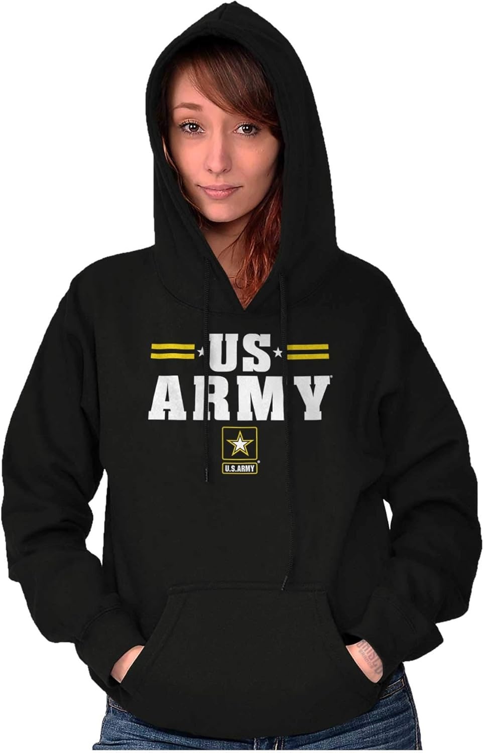 image:imageBrisco Brands United States Army Official Logo Hoodie Sweatshirt Women MenBlack