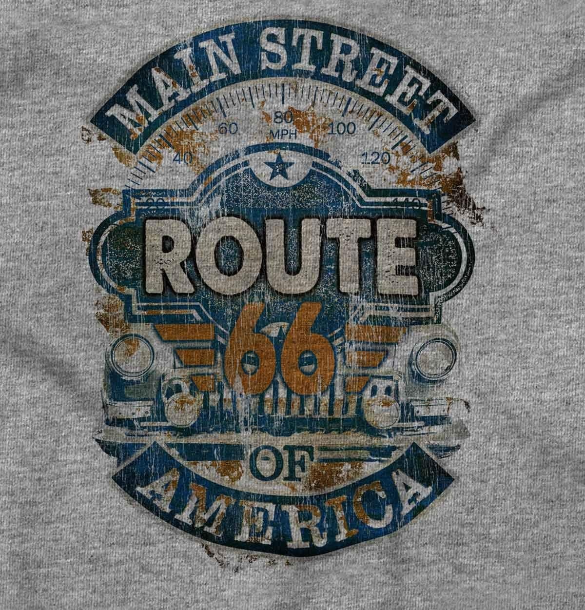 image:imageClassic Teaze Main Street USA Route 66 Driving Road Graphic T Shirt Men or WomenSport Grey