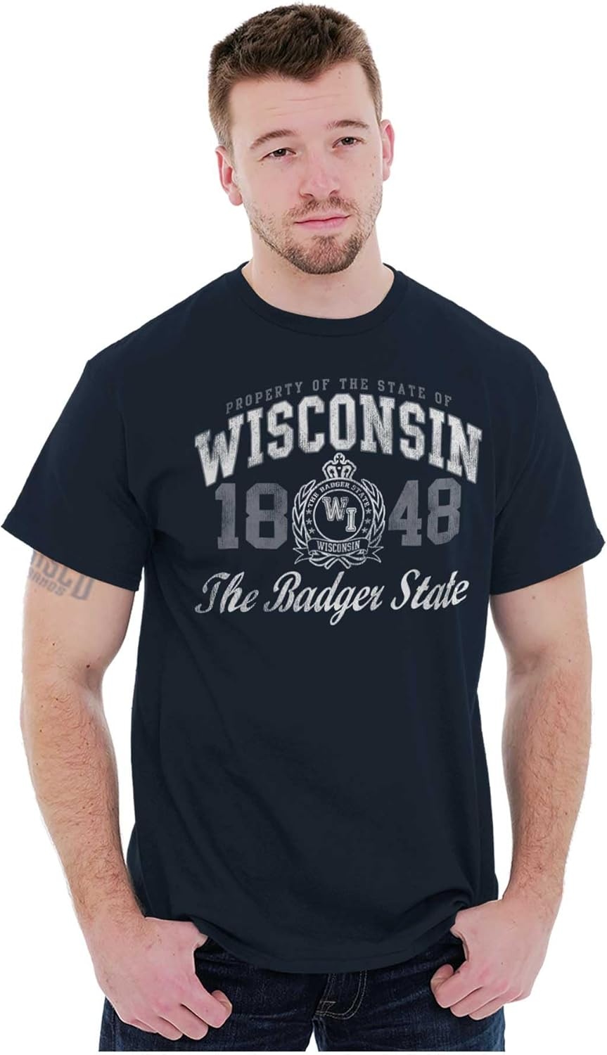 image:imageClassic Teaze Property of Wisconsin Badger State Womens Graphic T Shirt TeesNavy