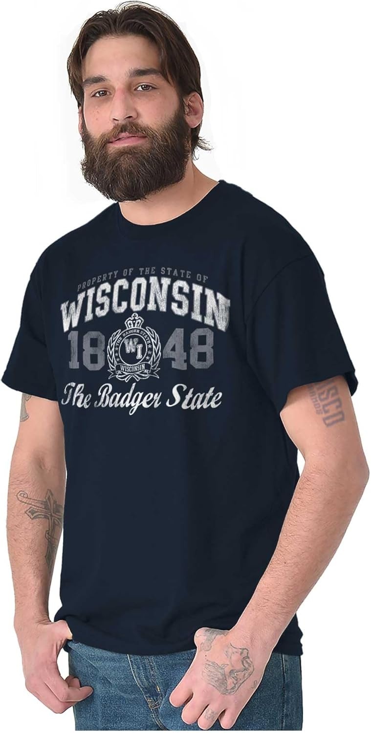 image:imageClassic Teaze Property of Wisconsin Badger State Womens Graphic T Shirt TeesNavy
