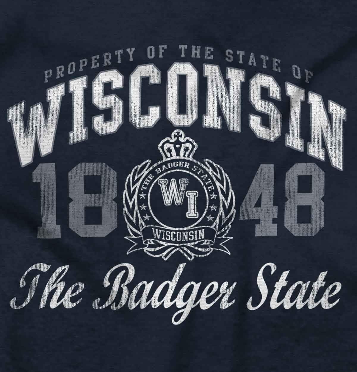 image:imageClassic Teaze Property of Wisconsin Badger State Womens Graphic T Shirt TeesNavy