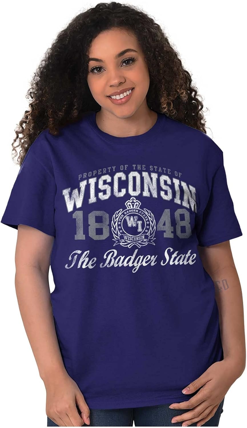 image:imageClassic Teaze Property of Wisconsin Badger State Womens Graphic T Shirt TeesPurple