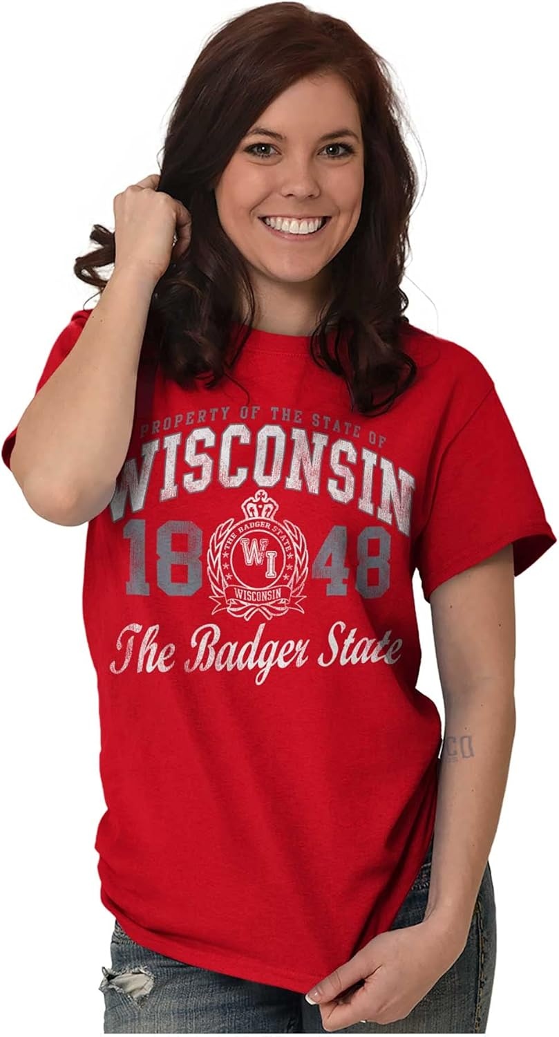 image:imageClassic Teaze Property of Wisconsin Badger State Womens Graphic T Shirt TeesRed
