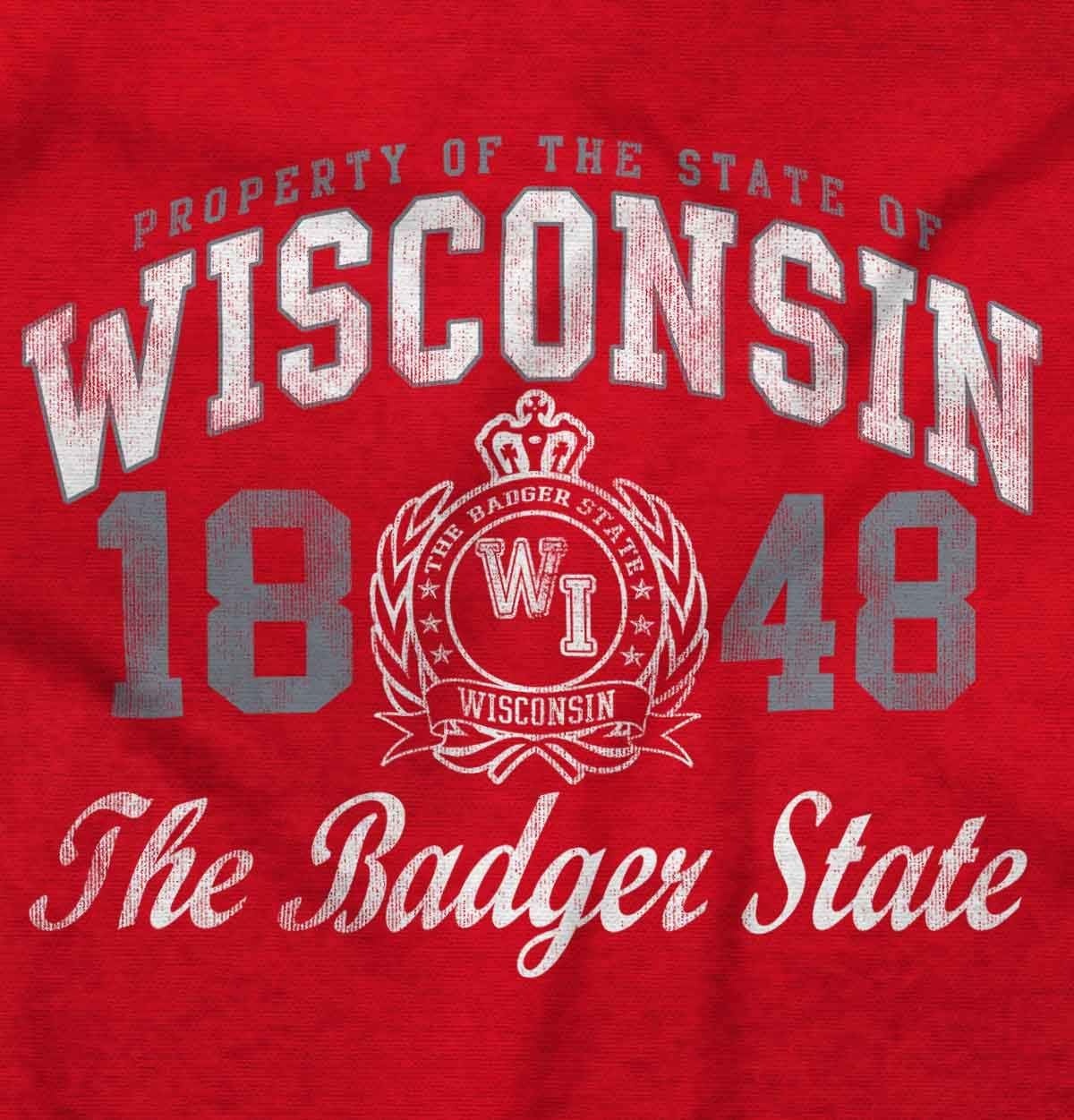 image:imageClassic Teaze Property of Wisconsin Badger State Womens Graphic T Shirt TeesRed