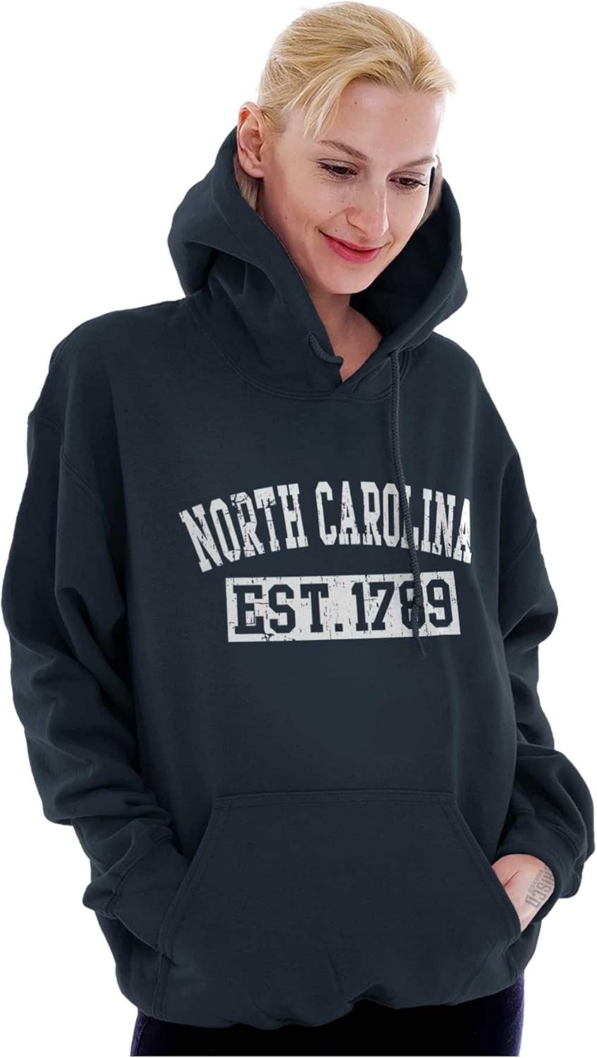 image:imageClassic Teaze Vintage North Carolina Distressed Est Hoodie Sweatshirt Women MenNavy