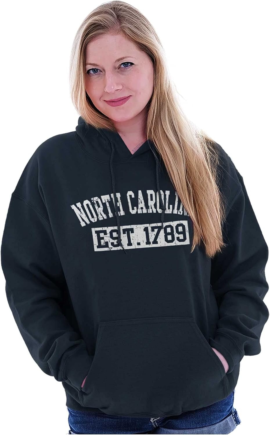 image:imageClassic Teaze Vintage North Carolina Distressed Est Hoodie Sweatshirt Women MenNavy