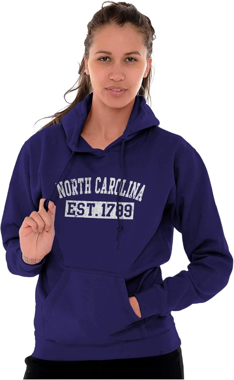 image:imageClassic Teaze Vintage North Carolina Distressed Est Hoodie Sweatshirt Women MenPurple