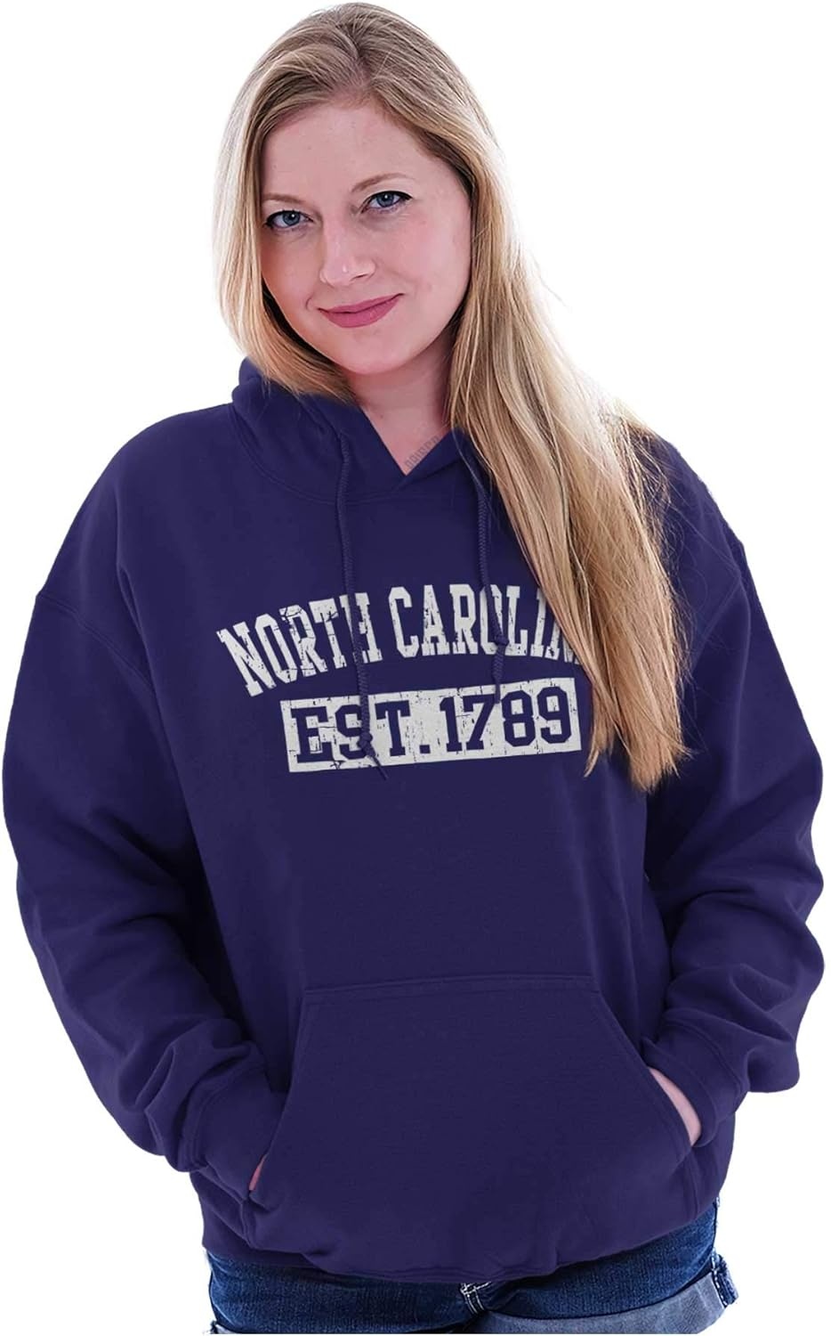 image:imageClassic Teaze Vintage North Carolina Distressed Est Hoodie Sweatshirt Women MenPurple