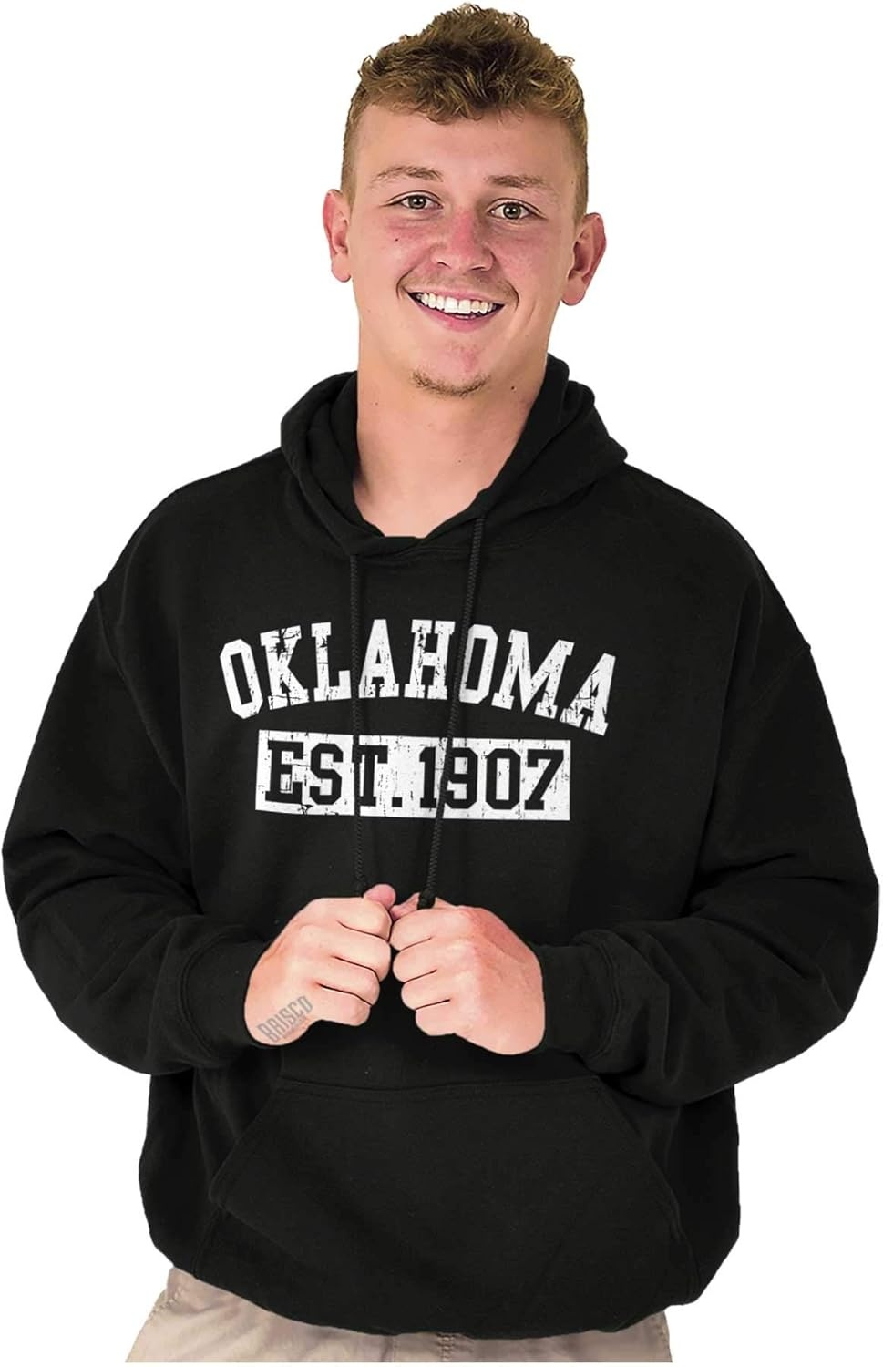 image:imageClassic Teaze Vintage Oklahoma Distressed Athletic Hoodie Sweatshirt Women MenBlack