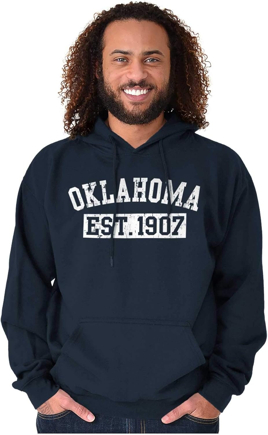 image:imageClassic Teaze Vintage Oklahoma Distressed Athletic Hoodie Sweatshirt Women MenNavy