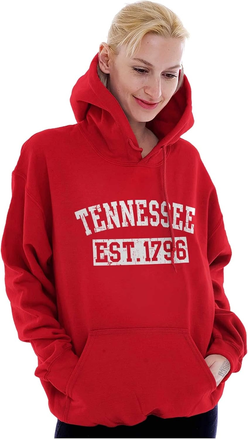 image:imageClassic Teaze Vintage Tennessee Distressed Athletic Hoodie Sweatshirt Women MenRed