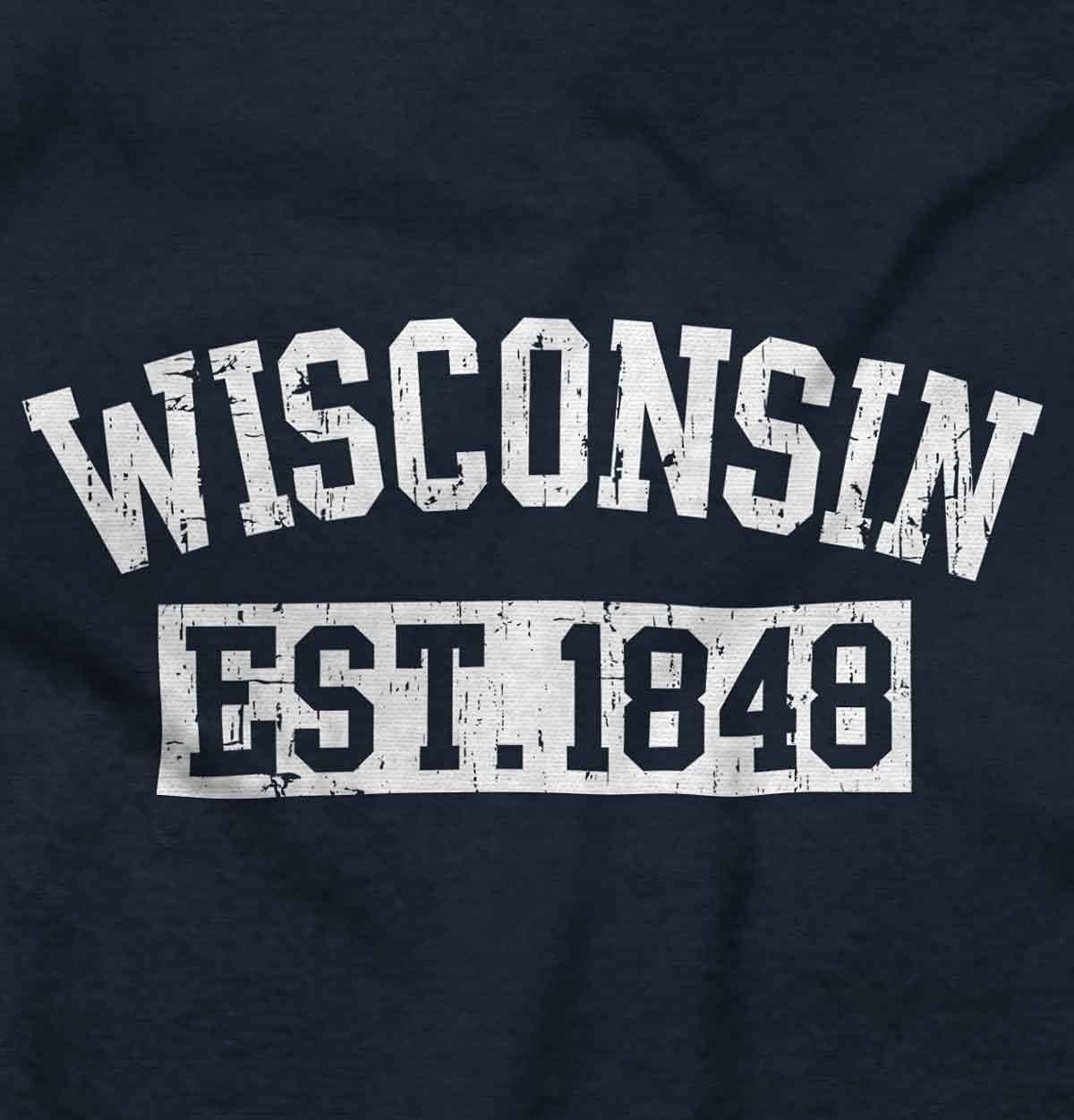 image:imageClassic Teaze Wisconsin Distressed Athletic State Hoodie Sweatshirt Women MenNavy
