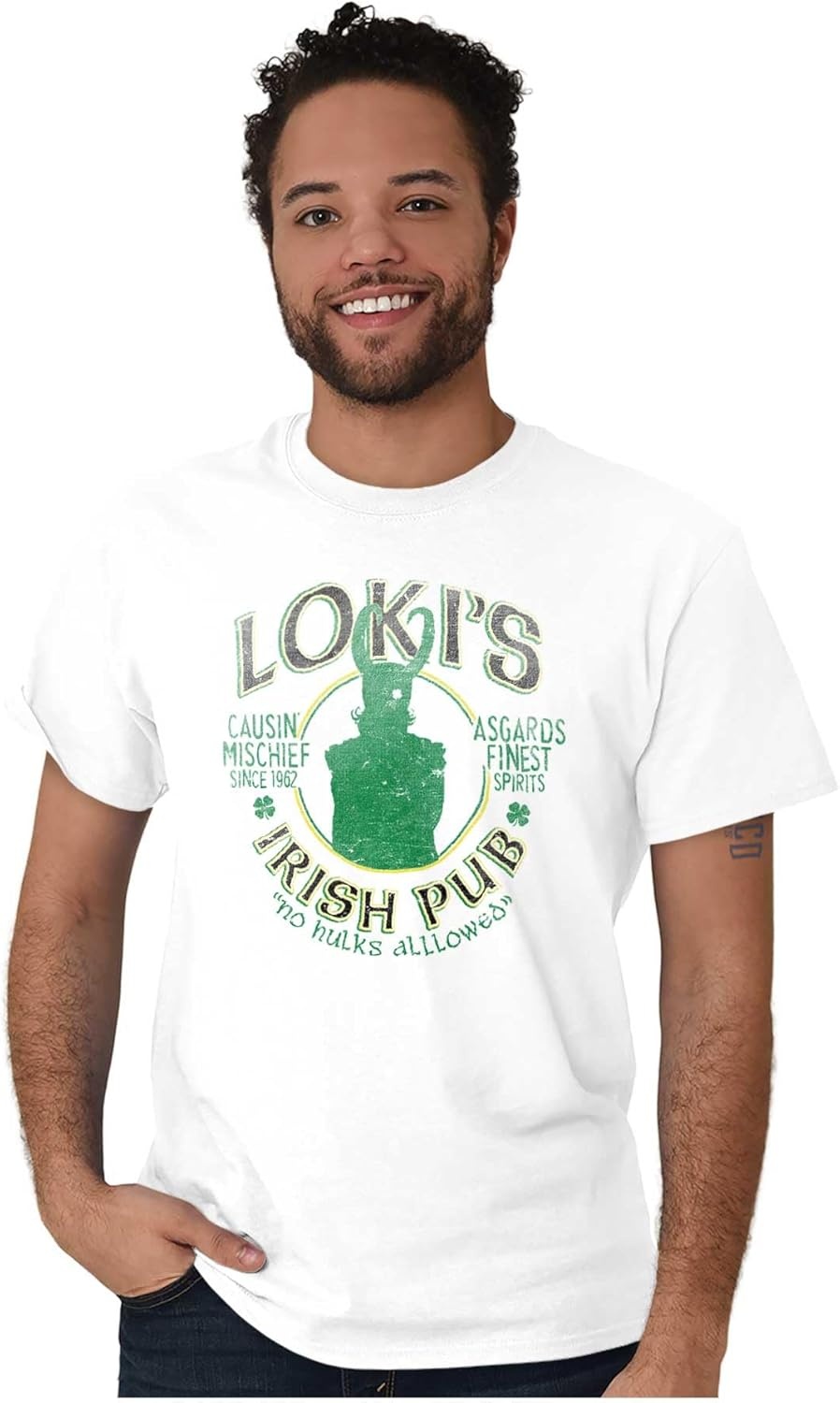image:imageComic Book Villain Irish Pub Funny Graphic T Shirt Men or WomenWhite