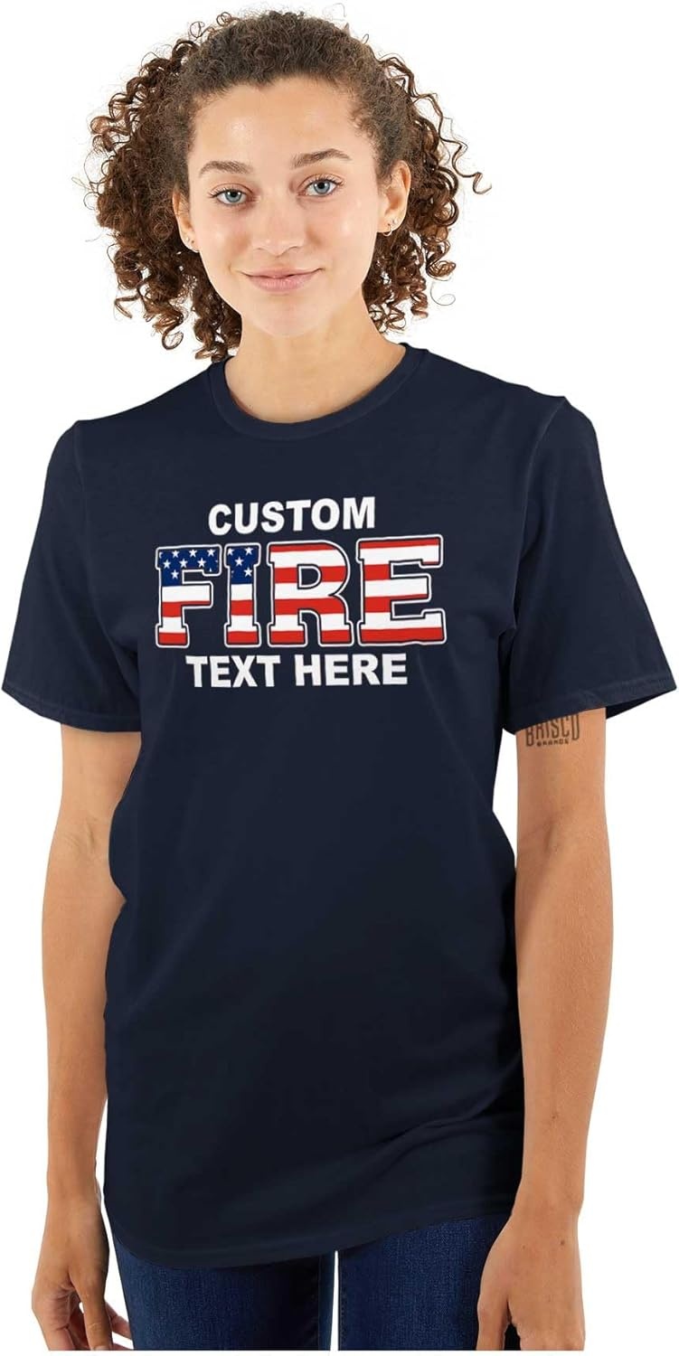 image:imageCustom Firefighter Company Firemen Graphic T Shirt Men or WomenNavy
