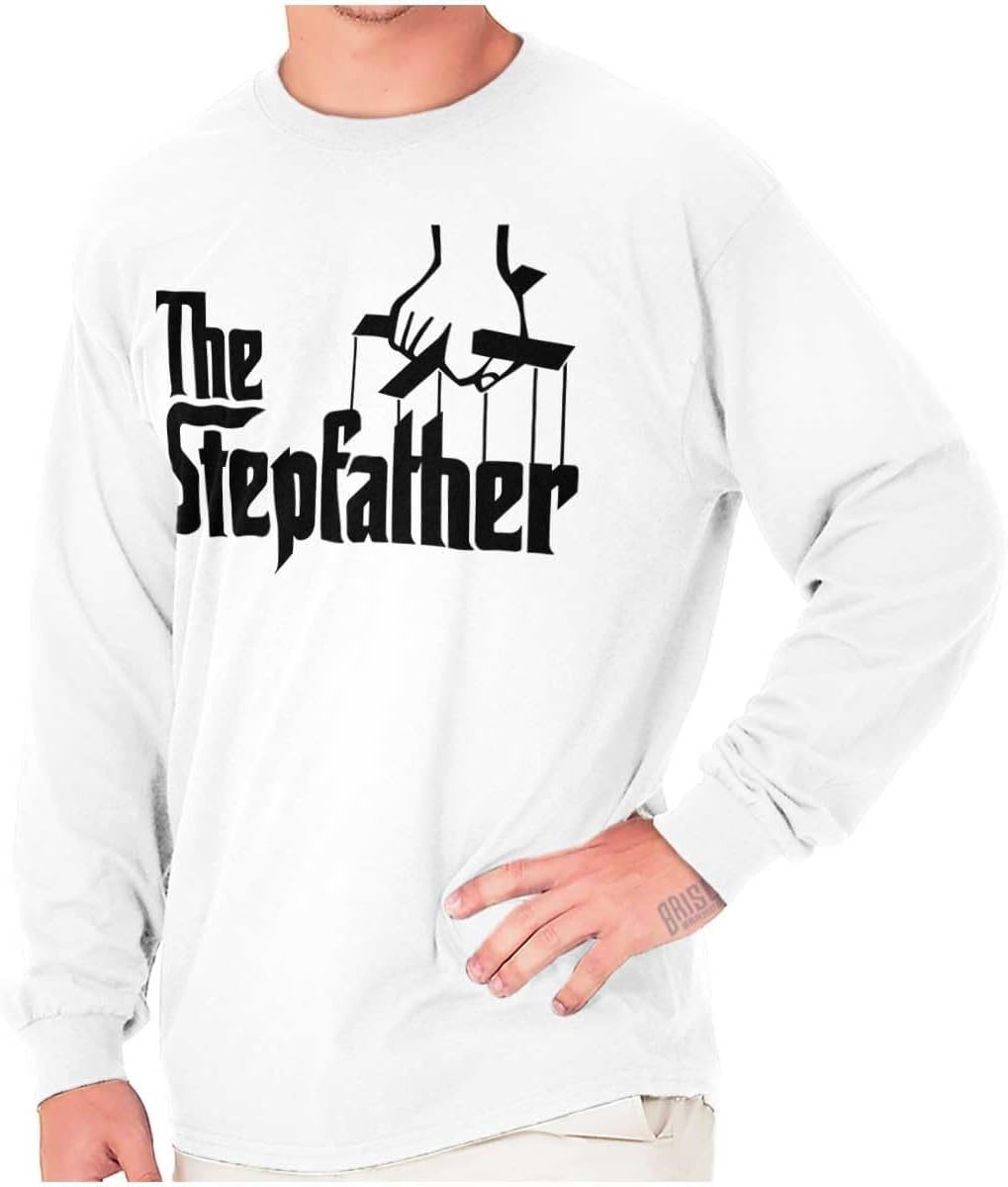 image:imageFunny Fathers Italian Mafia Puppet Movie Logo Mens Long Sleeve Graphic TshirtWhite