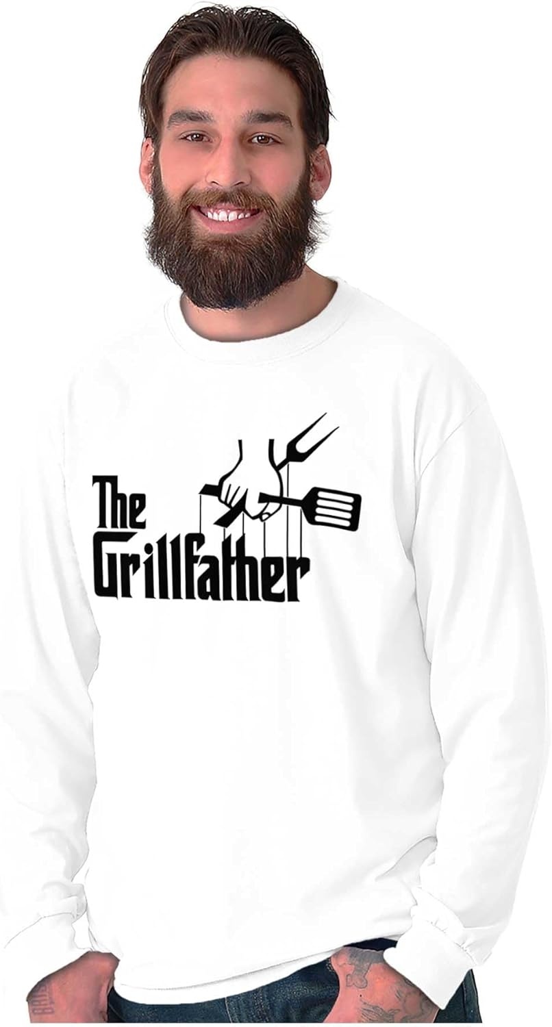 image:imageFunny Fathers Italian Mafia Puppet Movie Logo Mens Long Sleeve Graphic TshirtWhite