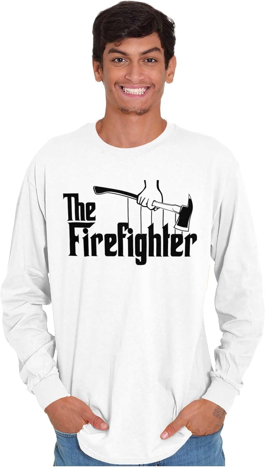 image:imageFunny Fathers Italian Mafia Puppet Movie Logo Mens Long Sleeve Graphic TshirtWhite