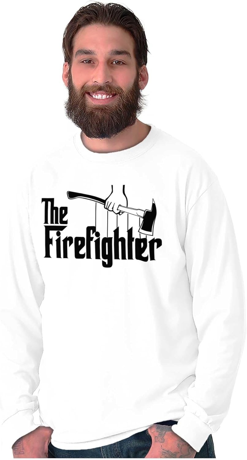 image:imageFunny Fathers Italian Mafia Puppet Movie Logo Mens Long Sleeve Graphic TshirtWhite