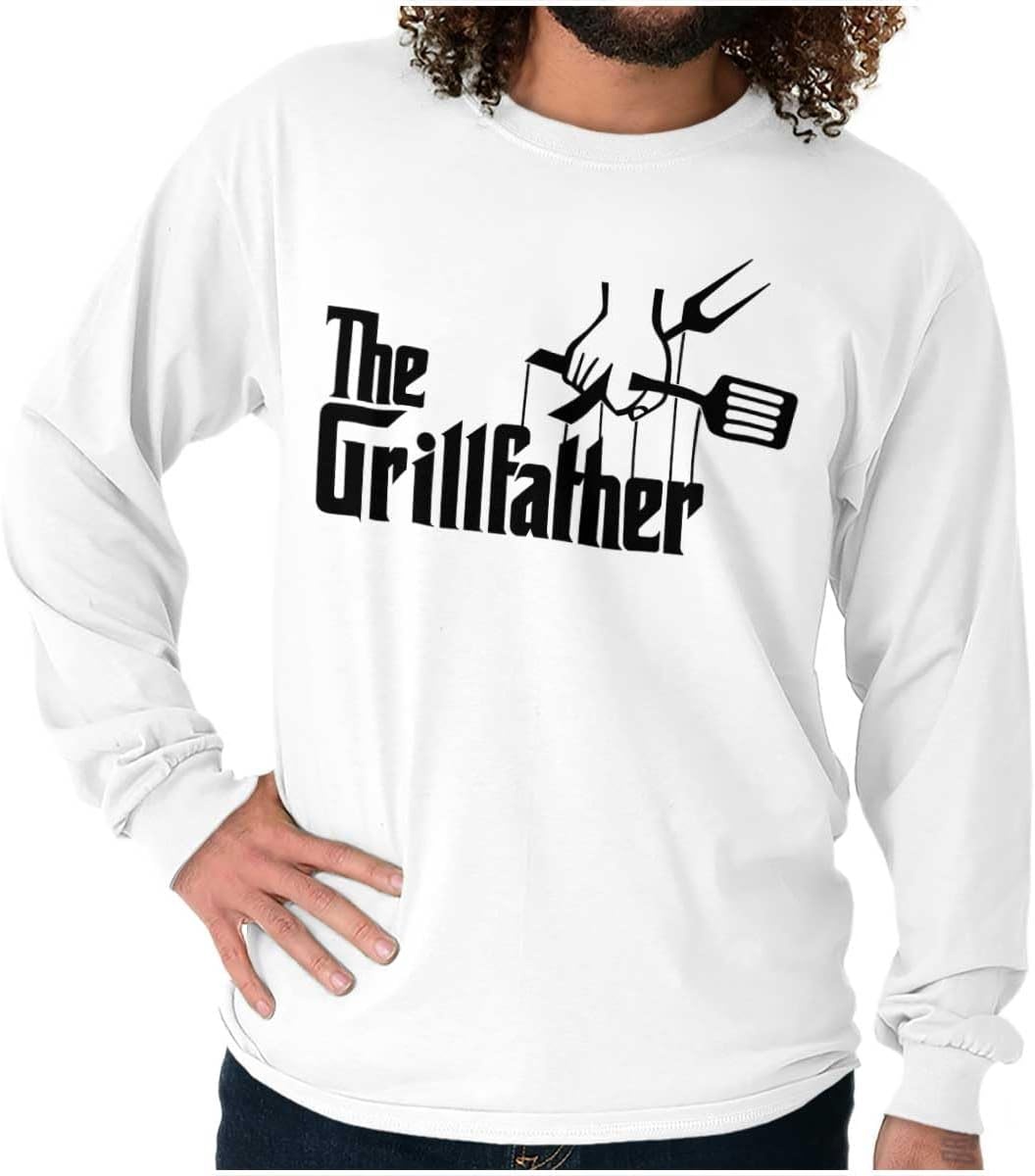 image:imageFunny Fathers Italian Mafia Puppet Movie Logo Mens Long Sleeve Graphic TshirtWhite