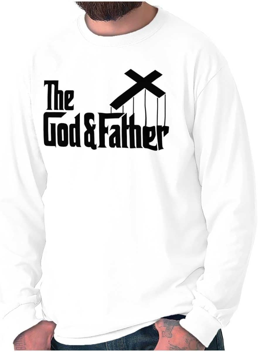image:imageFunny Fathers Italian Mafia Puppet Movie Logo Mens Long Sleeve Graphic TshirtWhite