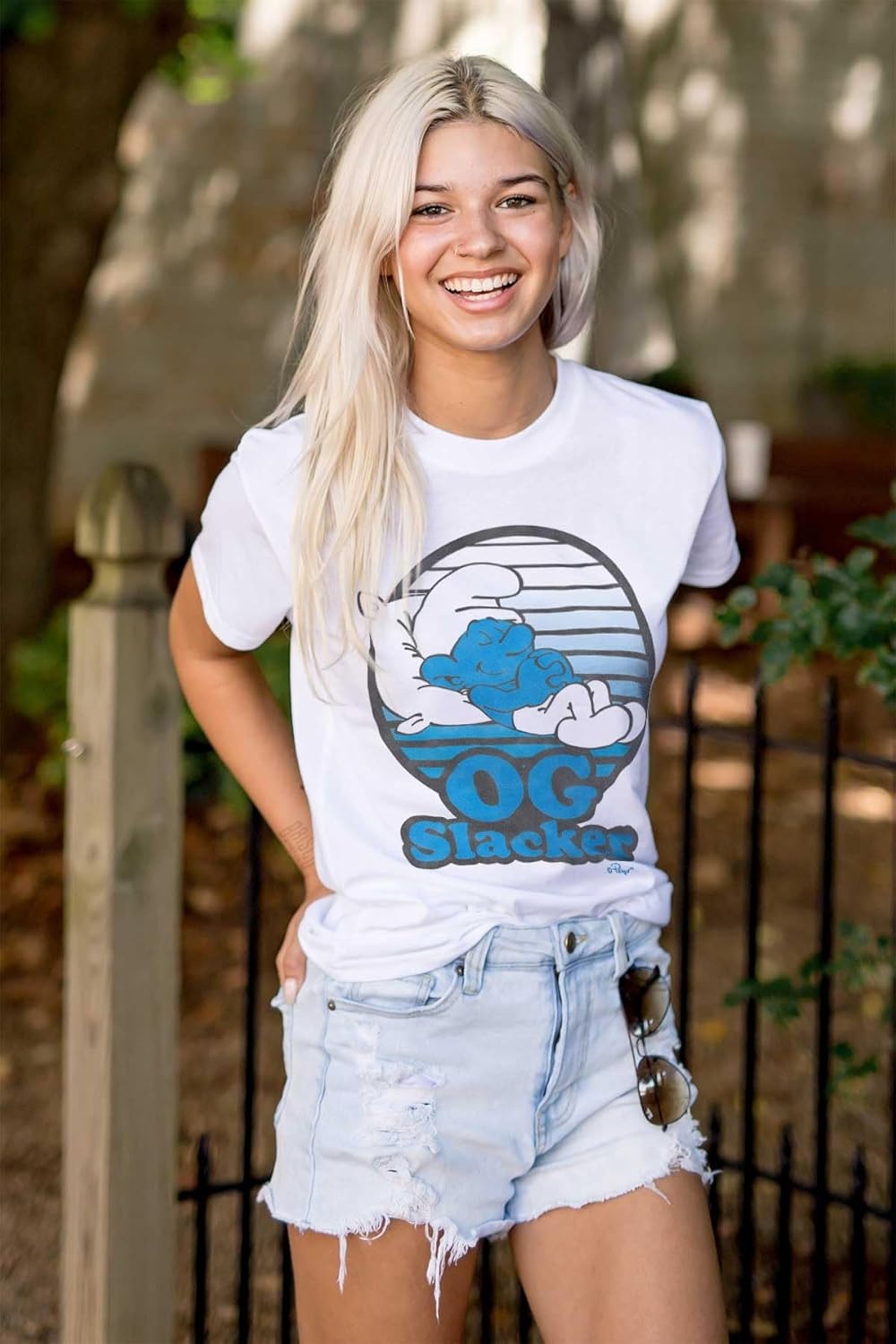 image:imageLazy Smurf OG Slacker Sleepy Naps Graphic T Shirt Men or WomenWhite