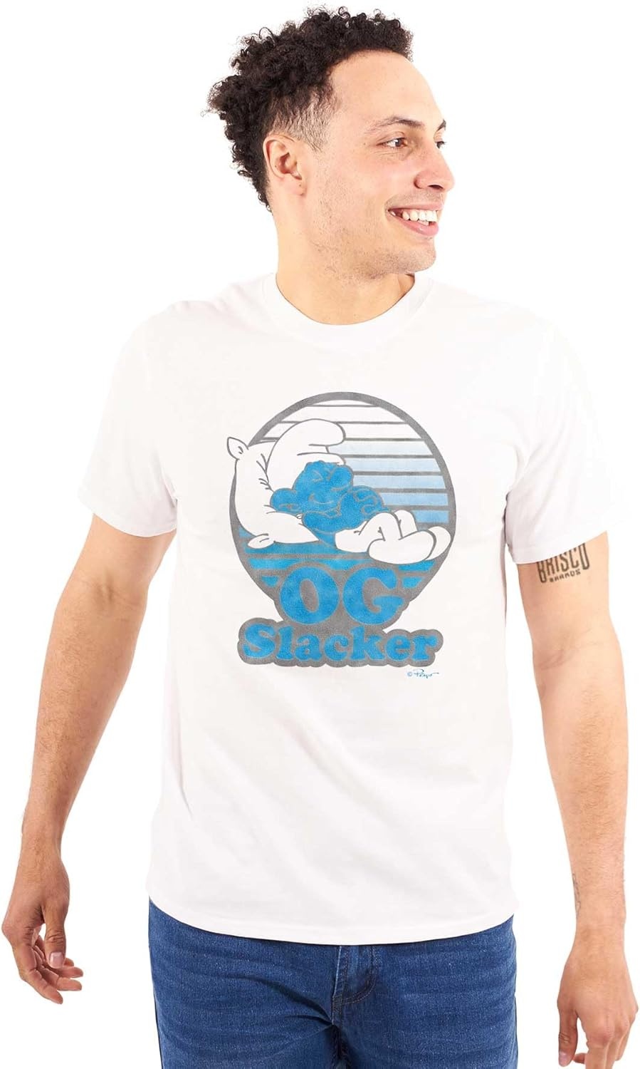 image:imageLazy Smurf OG Slacker Sleepy Naps Graphic T Shirt Men or WomenWhite
