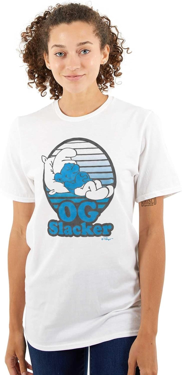 image:imageLazy Smurf OG Slacker Sleepy Naps Graphic T Shirt Men or WomenWhite