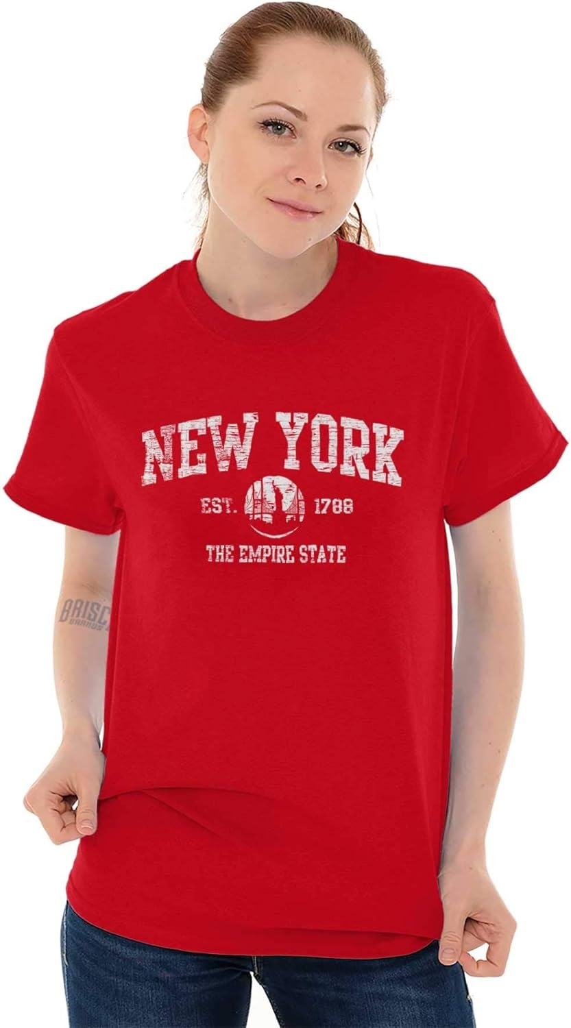 image:imageNew York NYC Empire Statue of Liberty Graphic T Shirt Men or WomenRed