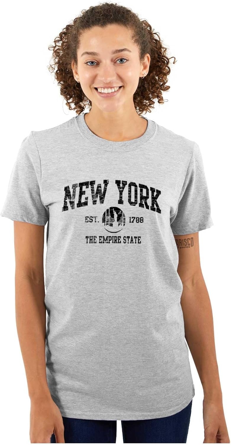image:imageNew York NYC Empire Statue of Liberty Graphic T Shirt Men or WomenSport Grey