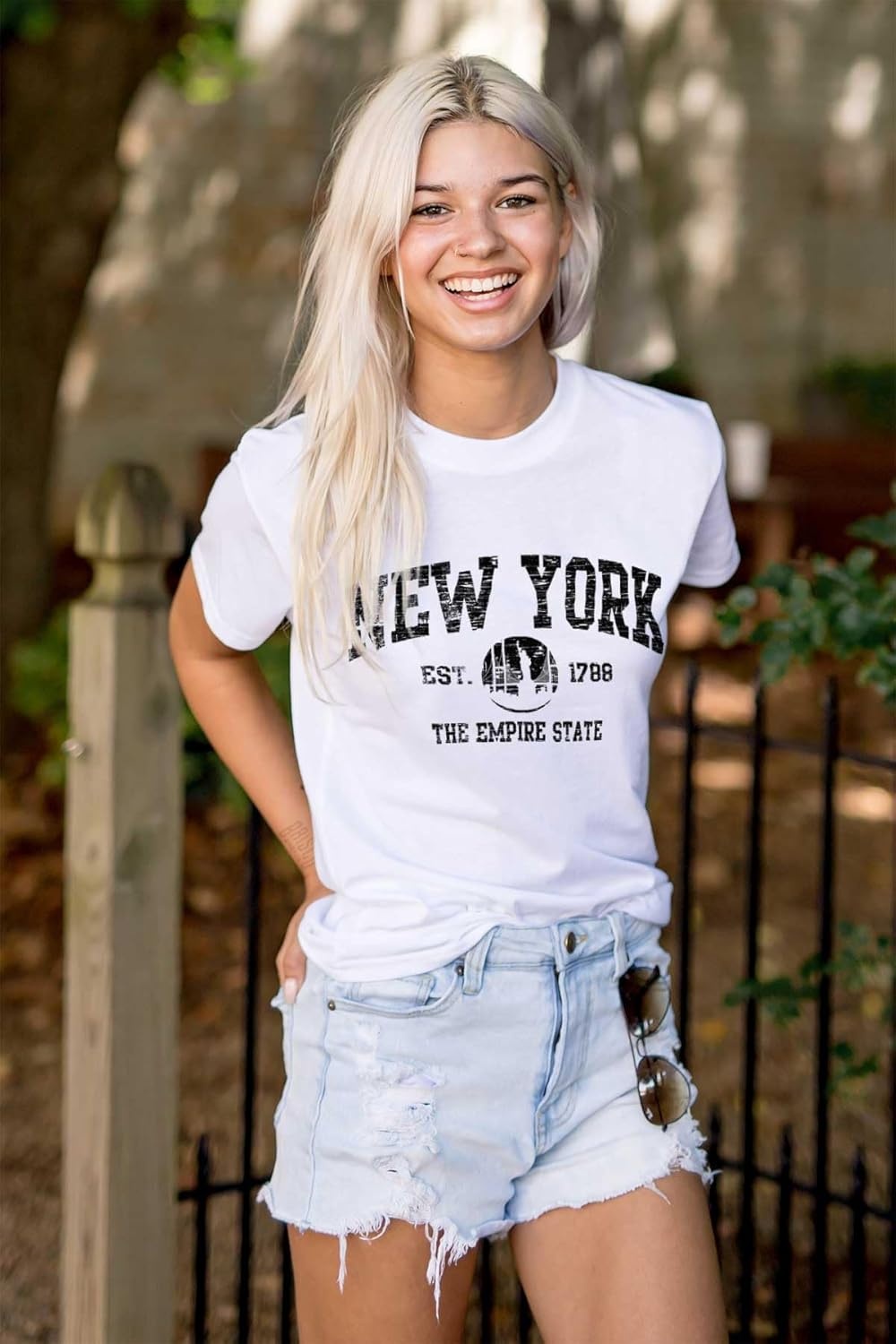 image:imageNew York NYC Empire Statue of Liberty Graphic T Shirt Men or WomenWhite