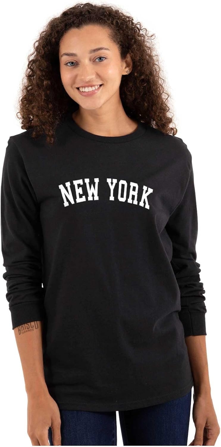 image:imageNew York Simple Traditional Classic Long Sleeve Tshirt Men WomenBlack