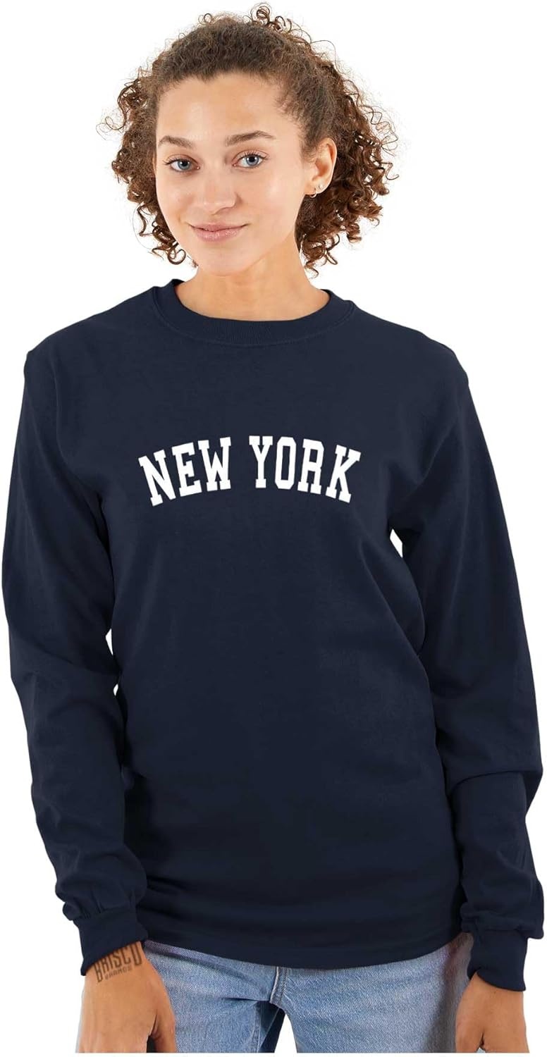 image:imageNew York Simple Traditional Classic Long Sleeve Tshirt Men WomenNavy