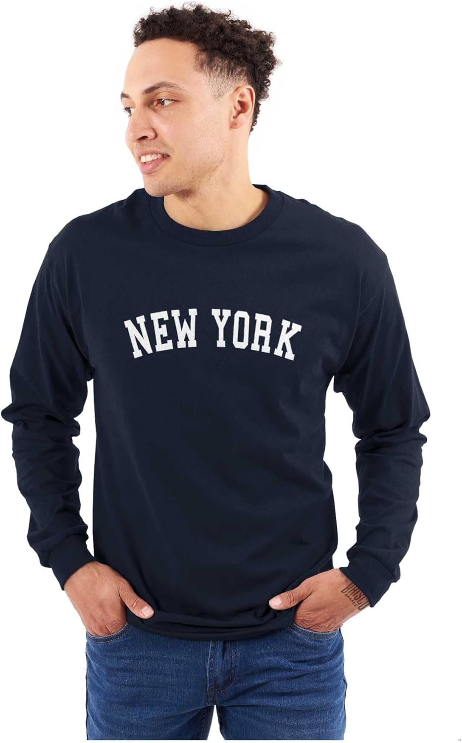image:imageNew York Simple Traditional Classic Long Sleeve Tshirt Men WomenNavy