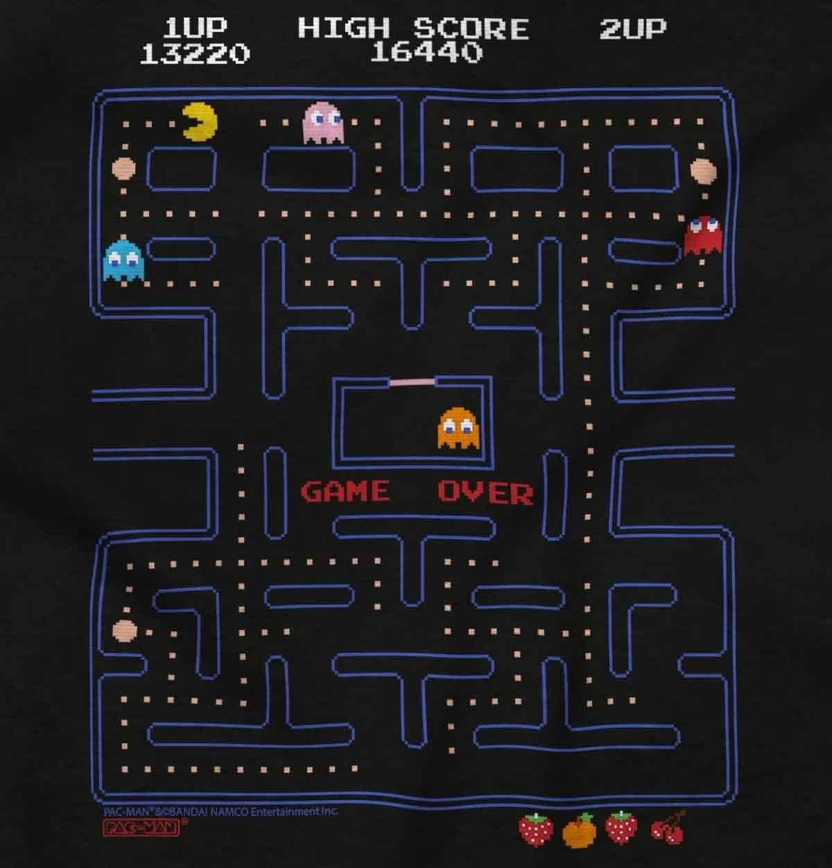 image:imagePacman Game Over Retro Video Gaming Toddler Boy Girl T ShirtBlack