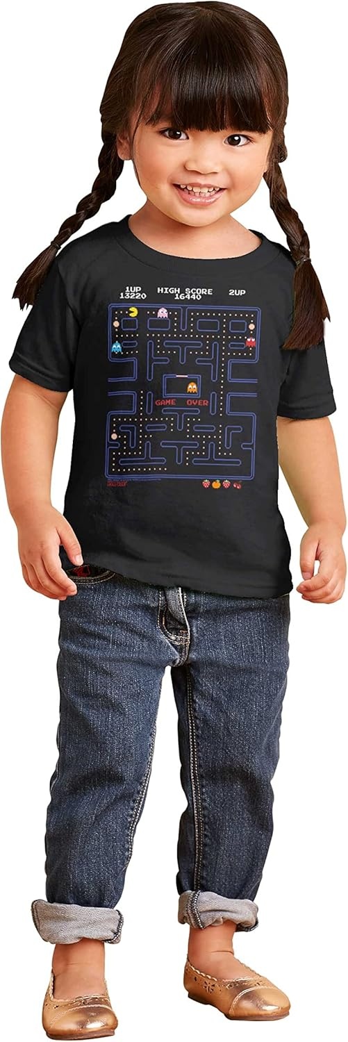 image:imagePacman Game Over Retro Video Gaming Toddler Boy Girl T ShirtBlack