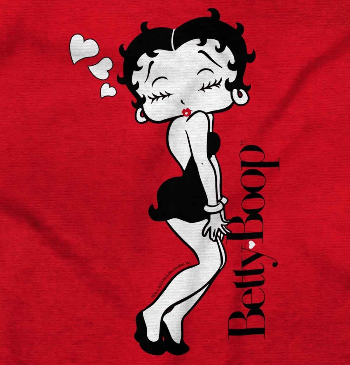 image:imageRetro Betty Boop Cartoon Love Kisses Womens Graphic T Shirt TeesCardinal Red