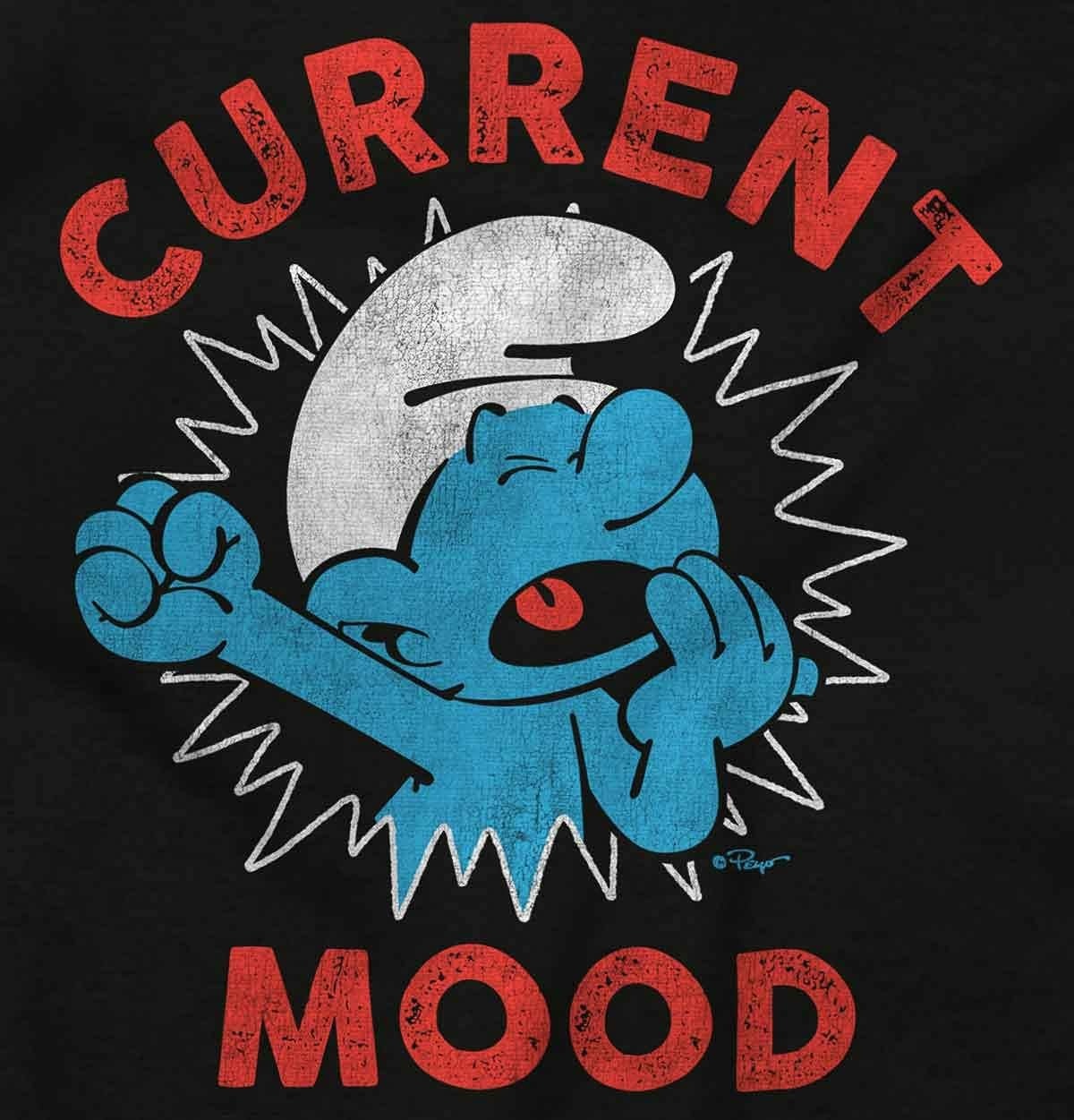 image:imageSleepy Smurf Current Mood Tired Lazy Graphic T Shirt Men or WomenBlack